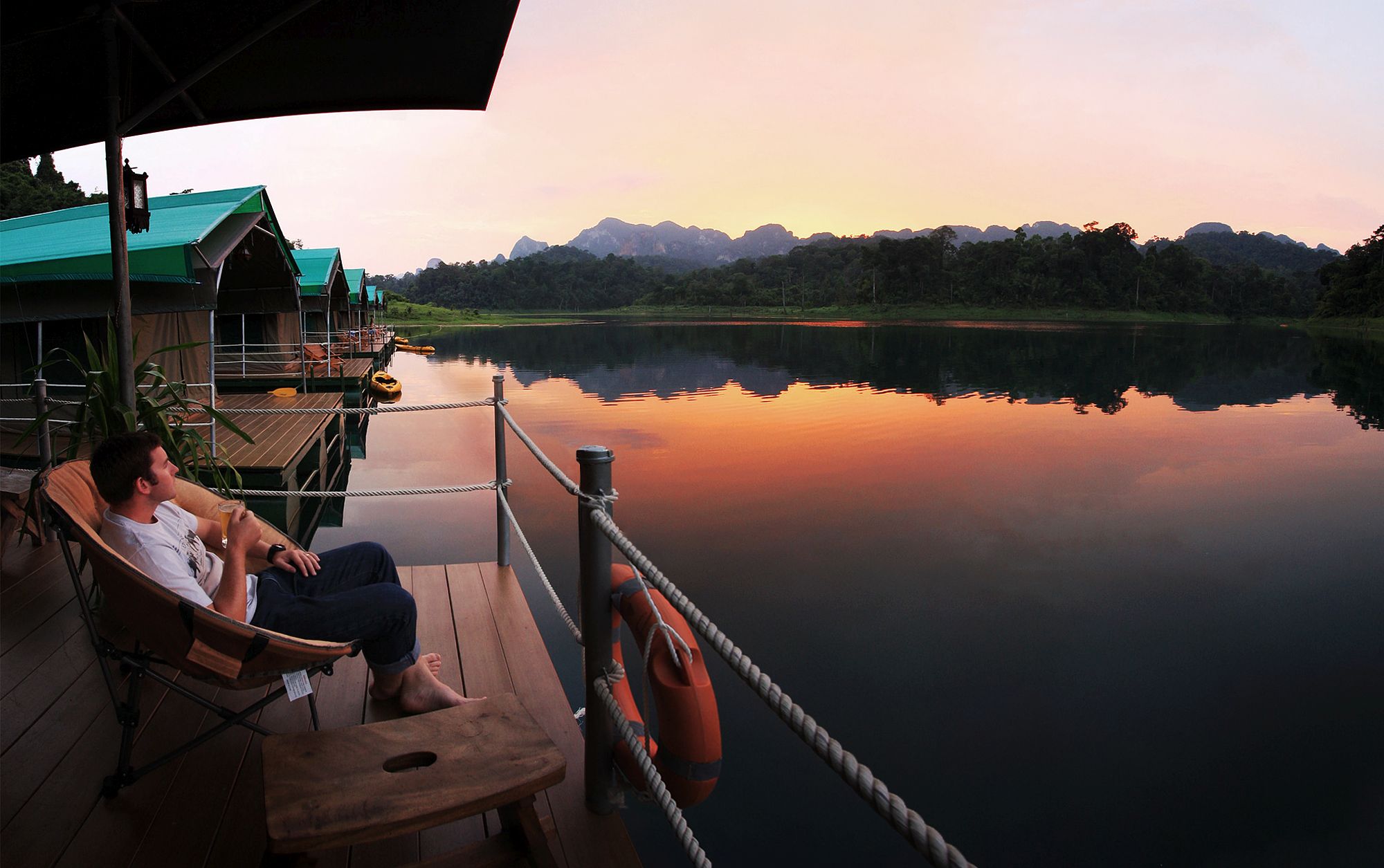 XL Thailand Khao Sok Elephant Hills Rainforest Camp Sunset