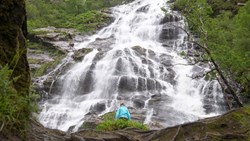 Xl Scotland Highlands Fort William Steall Falls Hiker