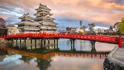 Xl Japan Matsumoto Matsumoto Castle Red Bridge