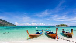 Xl Thailand Koh Lipe Beach Longtail Boats