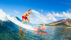 XL Hawaii Father And Son Surfing