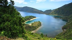 Xl Portugal Azores Lagoa Do Fogo Volcanic Lake Sao Miguel Island