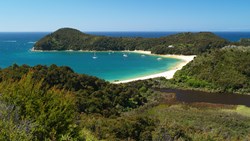 XL Abel Tasman National Park Apple Tree Bay South Island New Zealand View Lookout Sea Beach Boats