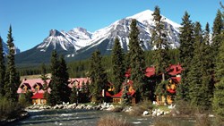 Xl Canada Lake Louise Post Hotel And Spa Exterior Summer Bow River