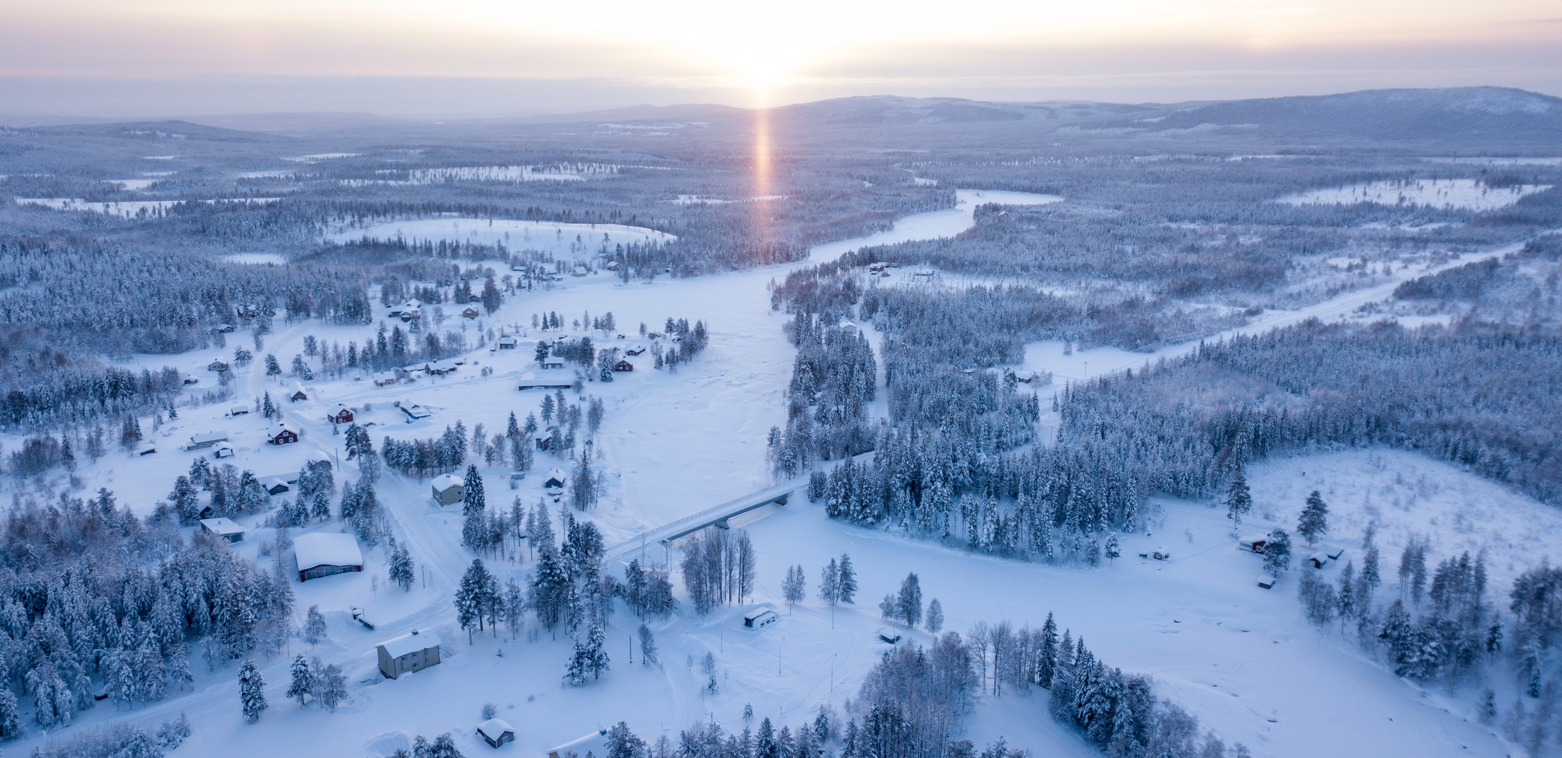 XL Sweden Aurora Safari Camp Landscape Aerial