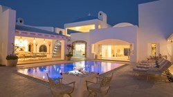 XL Mozambique Santorini Main Villa Pool Evening