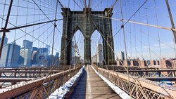 New York City USA Brooklyn Bridge Vinter