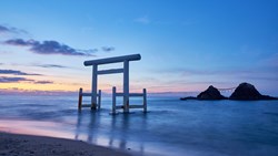 Xl Japan Fukuoka Futamigaura Torii Ocean Gate