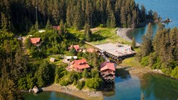 Xl Usa Alaska Tutka Bay Lodge Aerial View With Lake