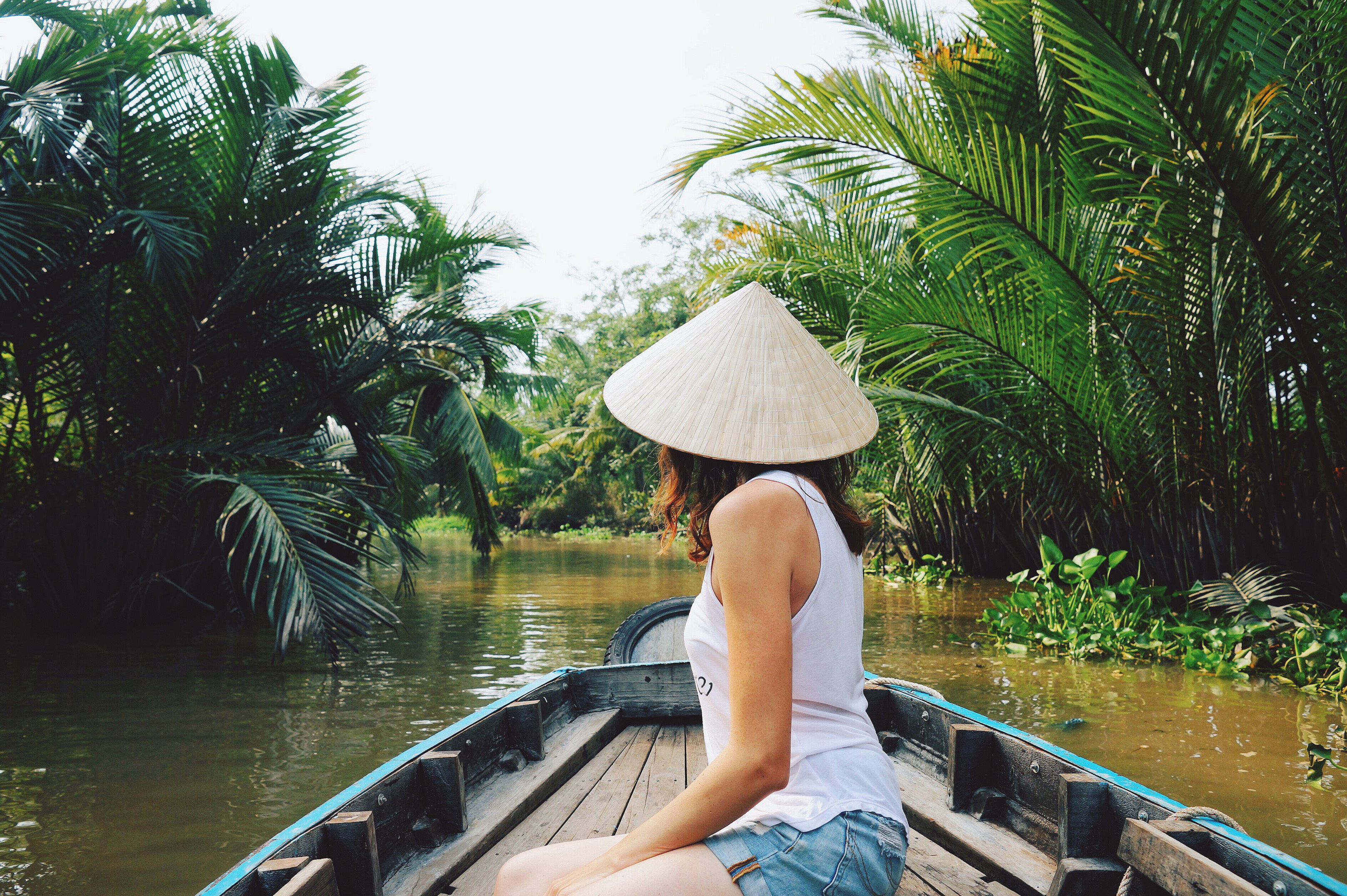 Xl Vietnam Mekong Delta Woman Boat Sailing