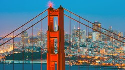 XL USA San Francisco Golden Gate Bridge And Downtown